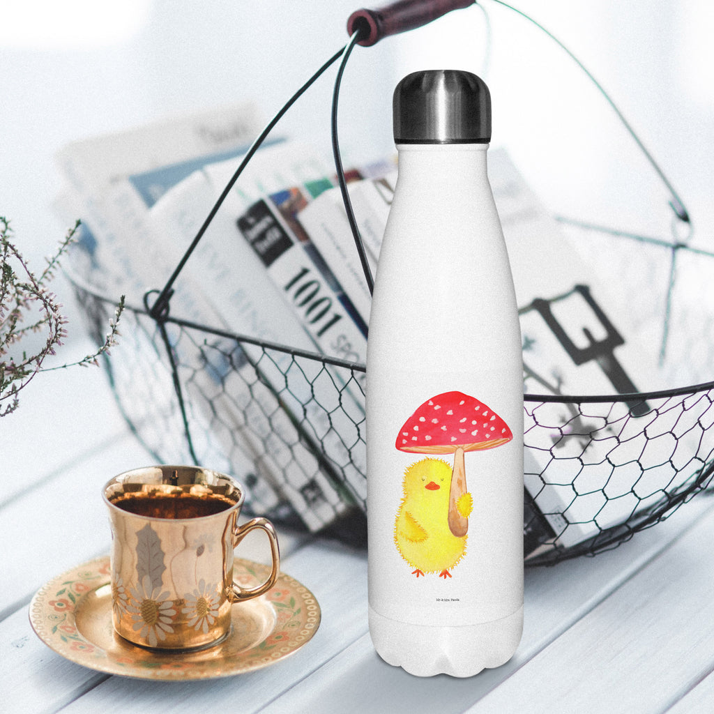 Thermosflasche Küken Fliegenpilz Isolierflasche, Thermoflasche, Trinkflasche, Thermos, Edelstahl, Ostern, Osterhase, Ostergeschenke, Osternest, Osterdeko, Geschenk zu Ostern, Küken, Fliegenpilz, Glückspilz, Frohe Ostern, Ostergrüße