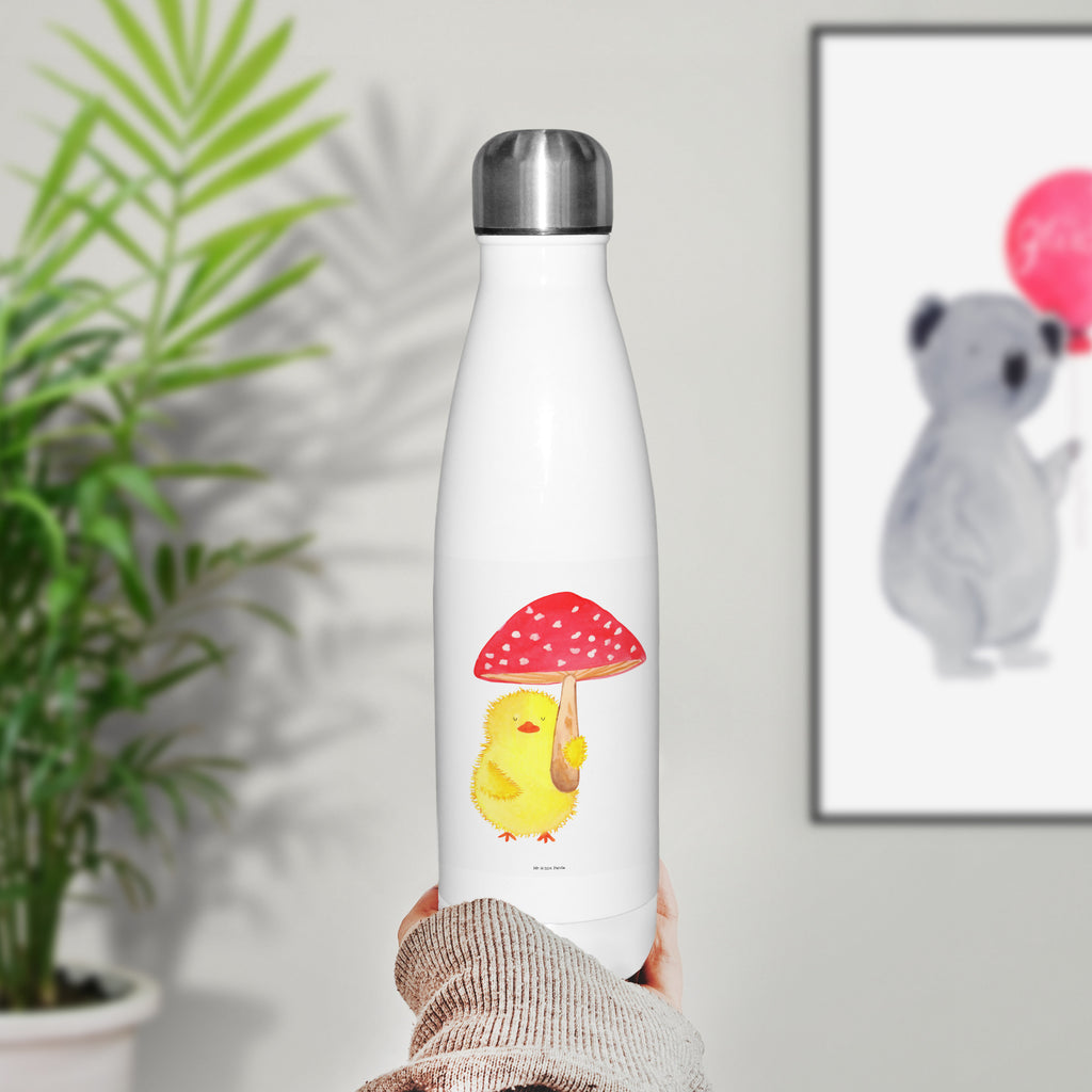 Thermosflasche Küken Fliegenpilz Isolierflasche, Thermoflasche, Trinkflasche, Thermos, Edelstahl, Ostern, Osterhase, Ostergeschenke, Osternest, Osterdeko, Geschenk zu Ostern, Küken, Fliegenpilz, Glückspilz, Frohe Ostern, Ostergrüße
