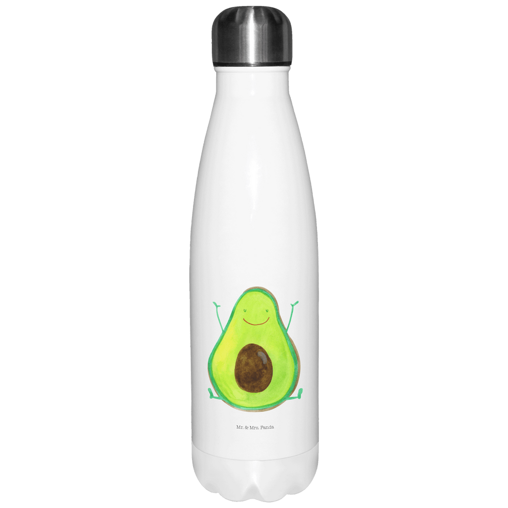 Thermosflasche Avocado Happy Isolierflasche, Thermoflasche, Trinkflasche, Thermos, Edelstahl, Avocado, Veggie, Vegan, Gesund, Chaos
