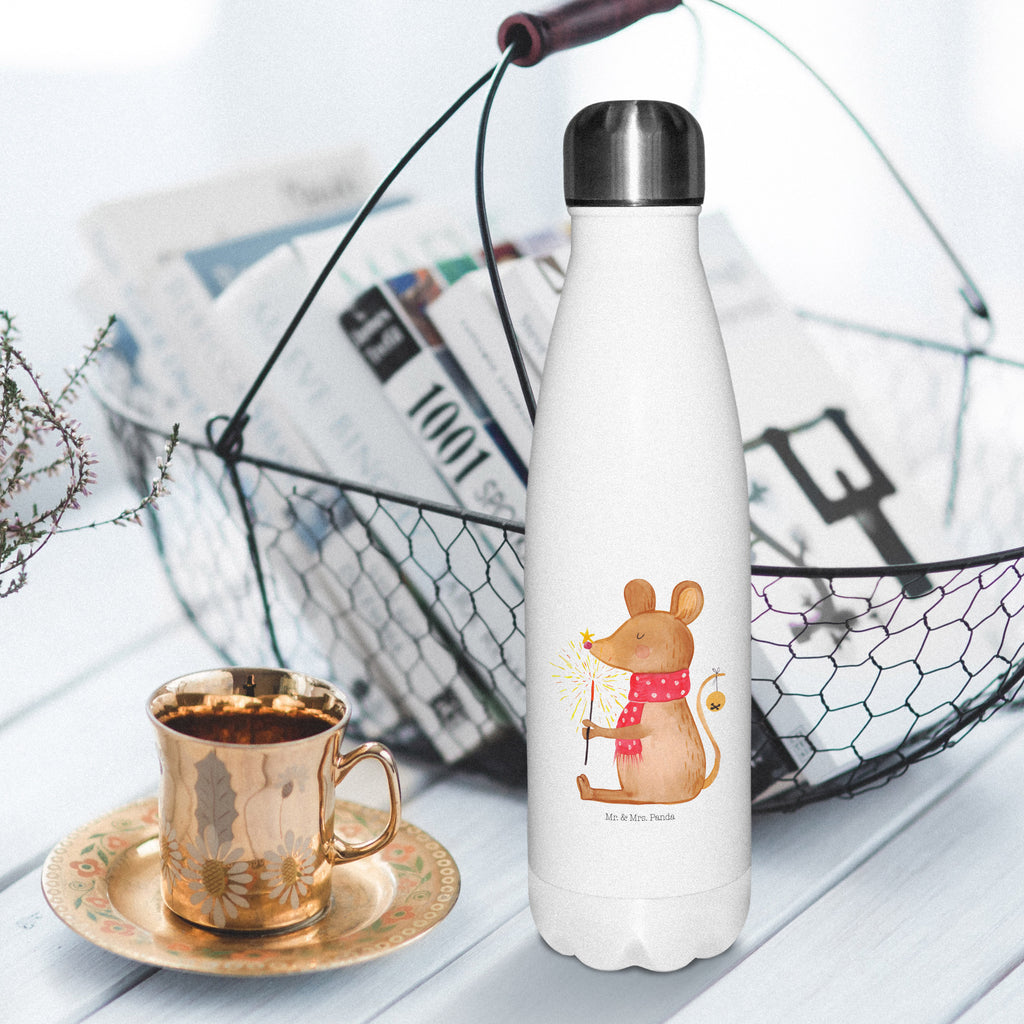 Thermosflasche Weihnachtsmaus Isolierflasche, Thermoflasche, Trinkflasche, Thermos, Edelstahl, Winter, Weihnachten, Weihnachtsdeko, Nikolaus, Advent, Heiligabend, Wintermotiv, Frohe Weihnachten, Weihnachtsgruß, Weihnachtsmotiv, Maus, Mäuschen, Weihnachtswunder