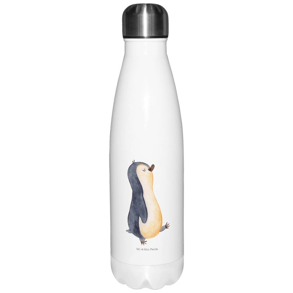 Thermosflasche Pinguin marschierend Isolierflasche, Thermoflasche, Trinkflasche, Thermos, Edelstahl, Pinguin, Pinguine, Frühaufsteher, Langschläfer, Bruder, Schwester, Familie
