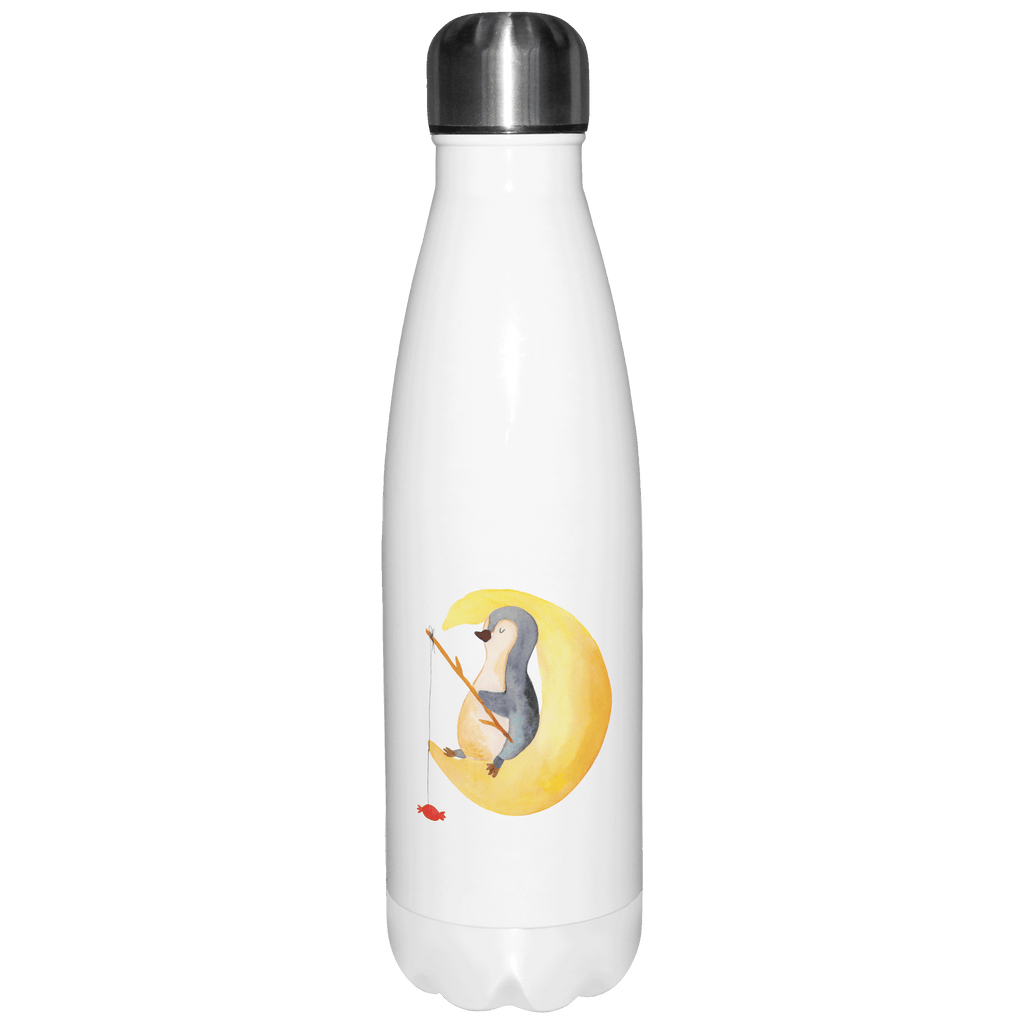 Thermosflasche Pinguin Mond Isolierflasche, Thermoflasche, Trinkflasche, Thermos, Edelstahl, Pinguin, Pinguine, Spruch, schlafen, Nachtruhe, Einschlafen, Schlafzimmer, Schlafstörungen, Gästezimmer