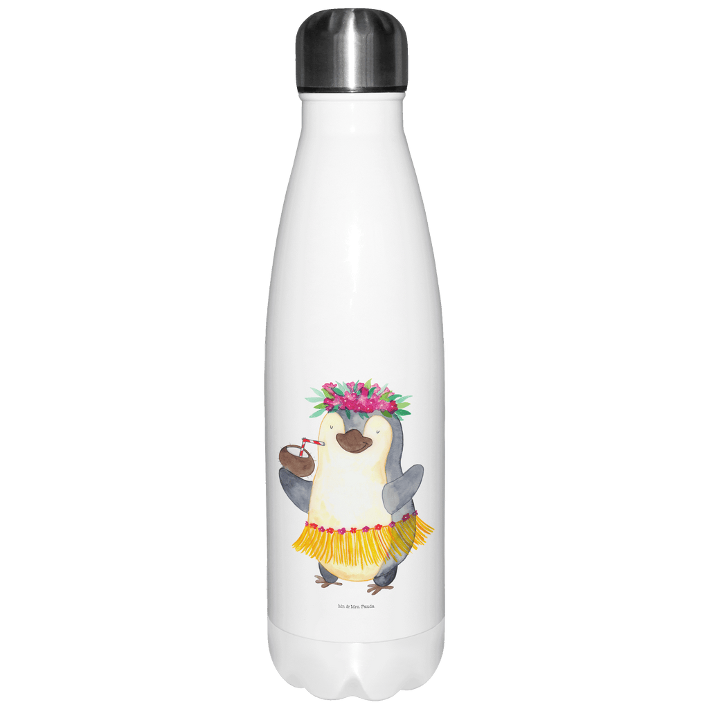Thermosflasche Pinguin Kokosnuss Isolierflasche, Thermoflasche, Trinkflasche, Thermos, Edelstahl, Pinguin, Aloha, Hawaii, Urlaub, Kokosnuss, Pinguine