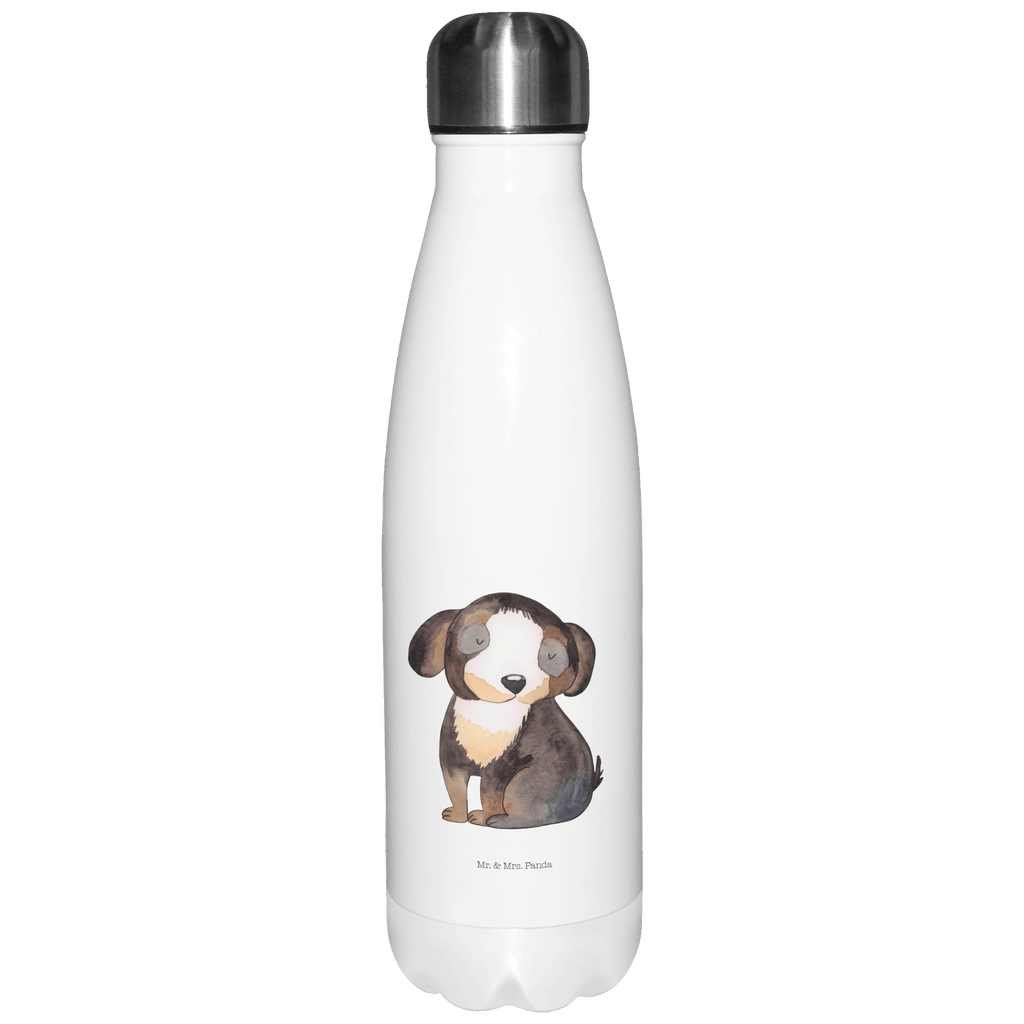 Thermosflasche Hund entspannt Isolierflasche, Thermoflasche, Trinkflasche, Thermos, Edelstahl, Hund, Hundemotiv, Haustier, Hunderasse, Tierliebhaber, Hundebesitzer, Sprüche, schwarzer Hund, Hundeliebe, Liebe, Hundeglück