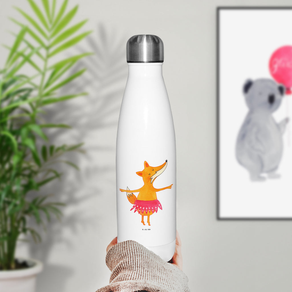 Thermosflasche Fuchs Ballerina Isolierflasche, Thermoflasche, Trinkflasche, Thermos, Edelstahl, Fuchs, Fuchs Spruch, Füchse, Füchsin, Ballerina, Ballett, Tänzerin, Tanzen, Party, Einladung, Geburtstag