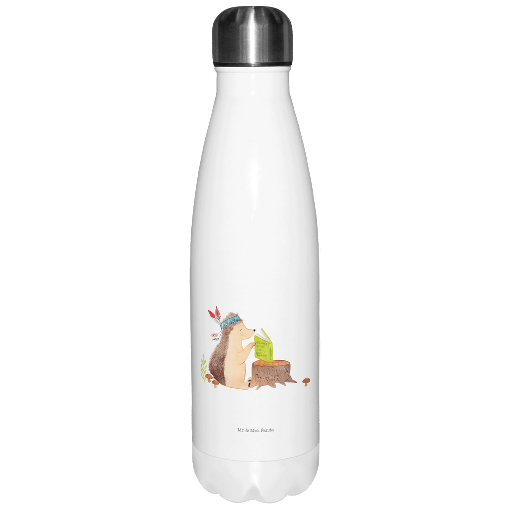 Thermosflasche Igel Indianer Isolierflasche, Thermoflasche, Trinkflasche, Thermos, Edelstahl, Waldtiere, Tiere, Igel, Indianer, Abenteuer, Lagerfeuer, Camping