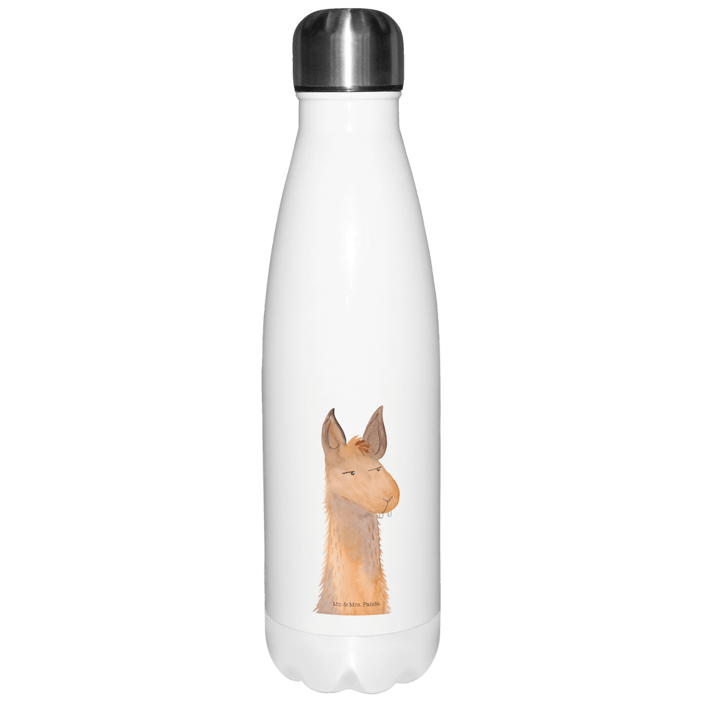 Thermosflasche Lamakopf genervt Isolierflasche, Thermoflasche, Trinkflasche, Thermos, Edelstahl, Lama, Alpaka, Lamas, Recht haben, genervt sein, Freundin, beste Freundin, Partnerin, Büro, Büroalltag, Chef, Chefin, Azubi