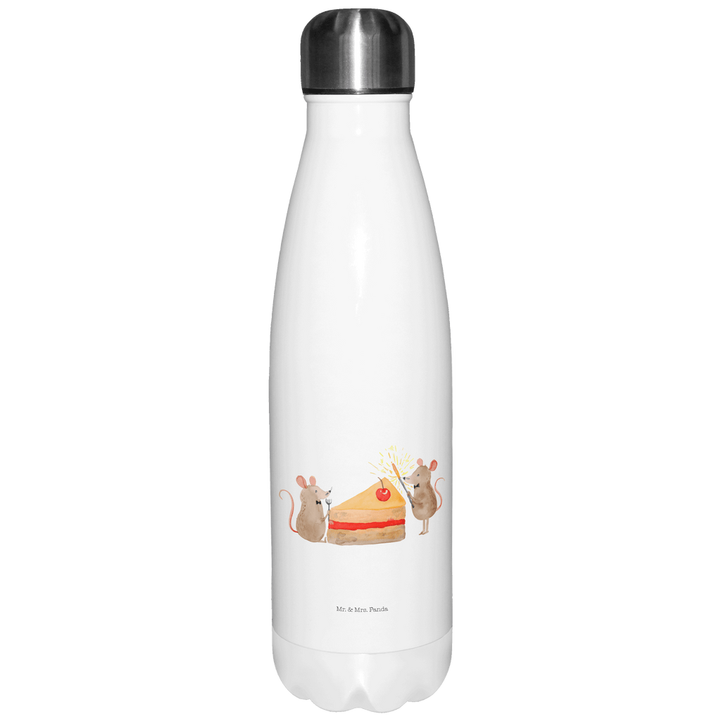 Thermosflasche Mäuse Kuchen Isolierflasche, Thermoflasche, Trinkflasche, Thermos, Edelstahl, Geburtstag, Geburtstagsgeschenk, Geschenk, Kuchen, Maus, Mäuse, Party, Leben, Glück