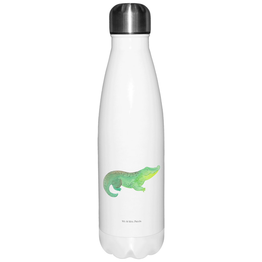 Thermosflasche Krokodil Isolierflasche, Thermoflasche, Trinkflasche, Thermos, Edelstahl, Meerestiere, Meer, Urlaub, Krokodil, Krokodile, verrückt sein, spontan sein, Abenteuerlust, Reiselust, Freundin, beste Freundin, Lieblingsmensch