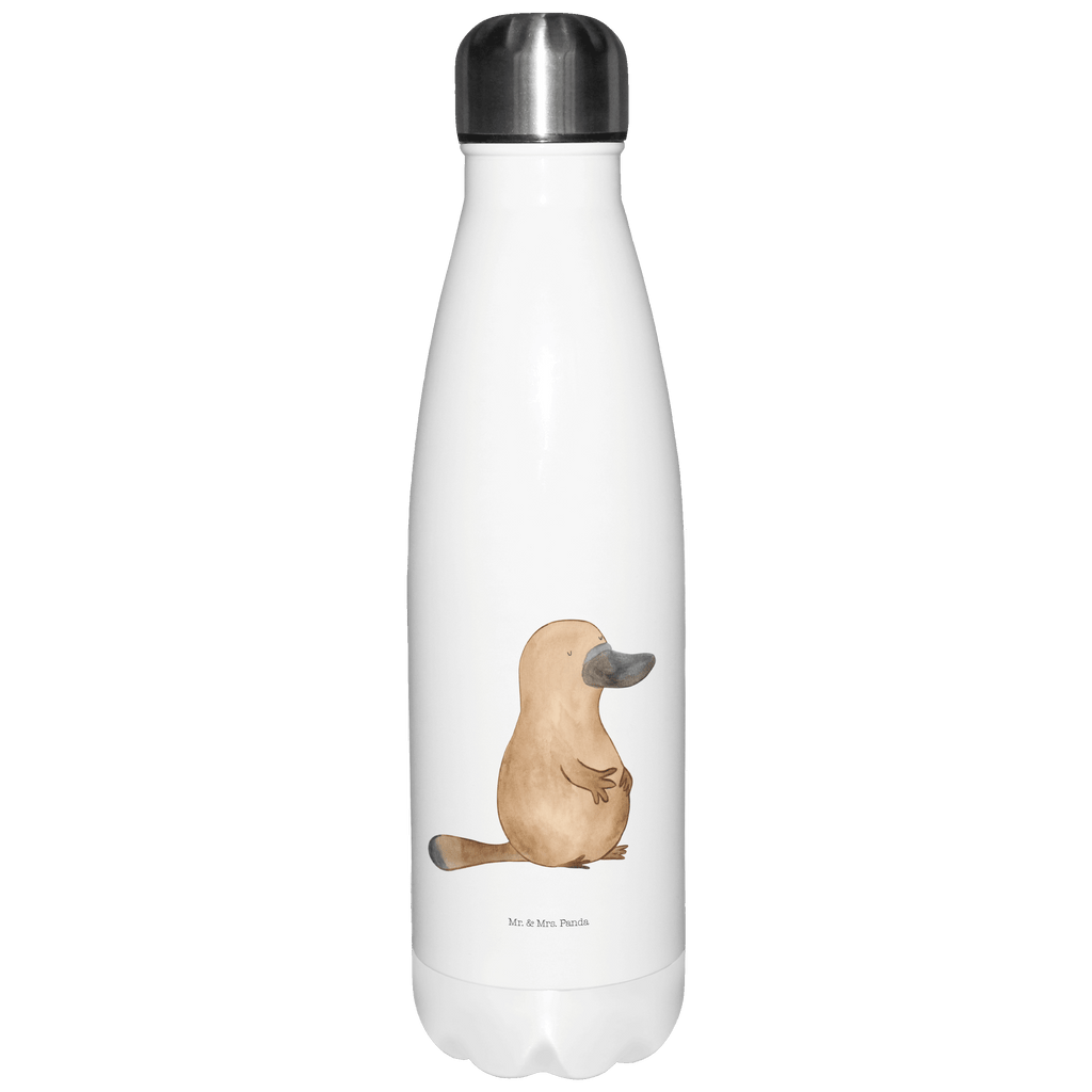 Thermosflasche Schnabeltier mutig Isolierflasche, Thermoflasche, Trinkflasche, Thermos, Edelstahl, Meerestiere, Meer, Urlaub, Schnabeltier, Mut, mutig, Lebensweisheit, Schnabeltiere, Motivation, Training, Büro, Arbeit, Neuanfang, Neustart, Weltreise, Raodtrip