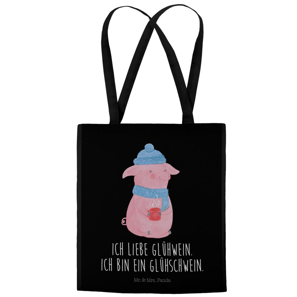 Tragetasche Glühschwein Beuteltasche, Beutel, Einkaufstasche, Jutebeutel, Stoffbeutel, Winter, Weihnachten, Weihnachtsdeko, Nikolaus, Advent, Heiligabend, Wintermotiv, Glühschwein, Glühwein, Weihnachtsmarkt, Punsch
