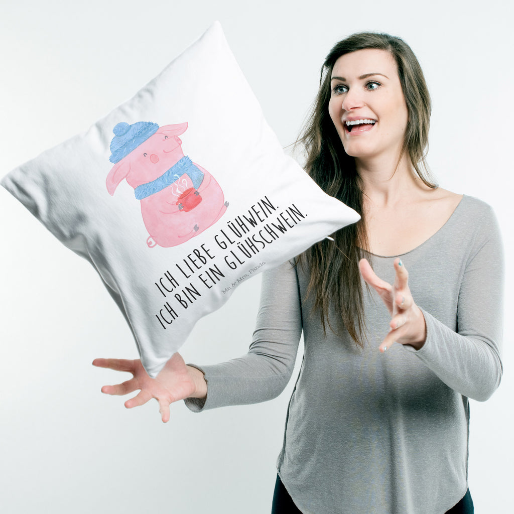 40x40 Kissen Glühschwein Kissenhülle, Kopfkissen, Sofakissen, Dekokissen, Motivkissen, Winter, Weihnachten, Weihnachtsdeko, Nikolaus, Advent, Heiligabend, Wintermotiv, Glühschwein, Glühwein, Weihnachtsmarkt, Punsch