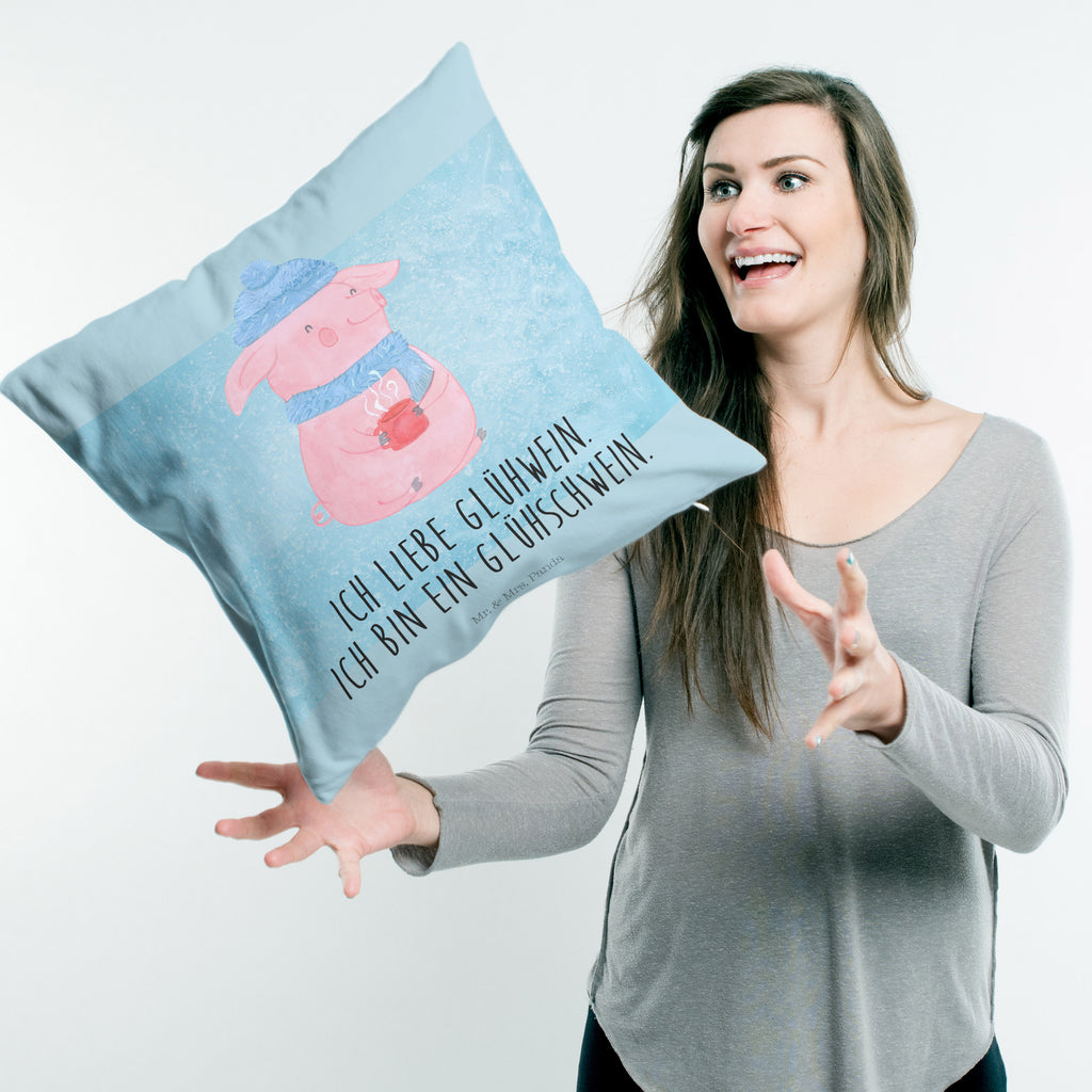 40x40 Kissen Glühschwein Kissenhülle, Kopfkissen, Sofakissen, Dekokissen, Motivkissen, Winter, Weihnachten, Weihnachtsdeko, Nikolaus, Advent, Heiligabend, Wintermotiv, Glühschwein, Glühwein, Weihnachtsmarkt, Punsch