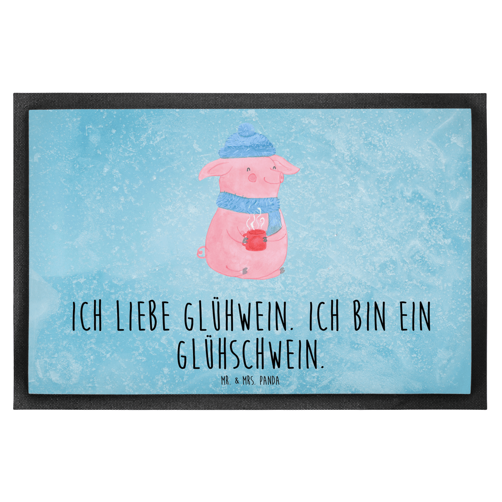Fußmatte Glühschwein Glühschwein, Glühwein, Weihnachtsmarkt, Punsch Türvorleger, Schmutzmatte, Fußabtreter, Matte, Schmutzfänger, Fußabstreifer, Schmutzfangmatte, Türmatte, Motivfußmatte,  Haustürmatte, Vorleger  Winter, Weihnachten, Weihnachtsdeko, Nikolaus, Advent, Heiligabend, Wintermotiv