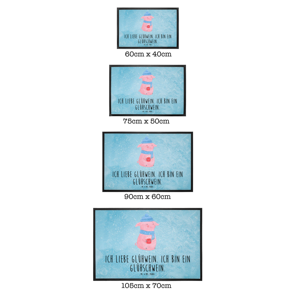 Fußmatte Glühschwein Glühschwein, Glühwein, Weihnachtsmarkt, Punsch Türvorleger, Schmutzmatte, Fußabtreter, Matte, Schmutzfänger, Fußabstreifer, Schmutzfangmatte, Türmatte, Motivfußmatte,  Haustürmatte, Vorleger  Winter, Weihnachten, Weihnachtsdeko, Nikolaus, Advent, Heiligabend, Wintermotiv