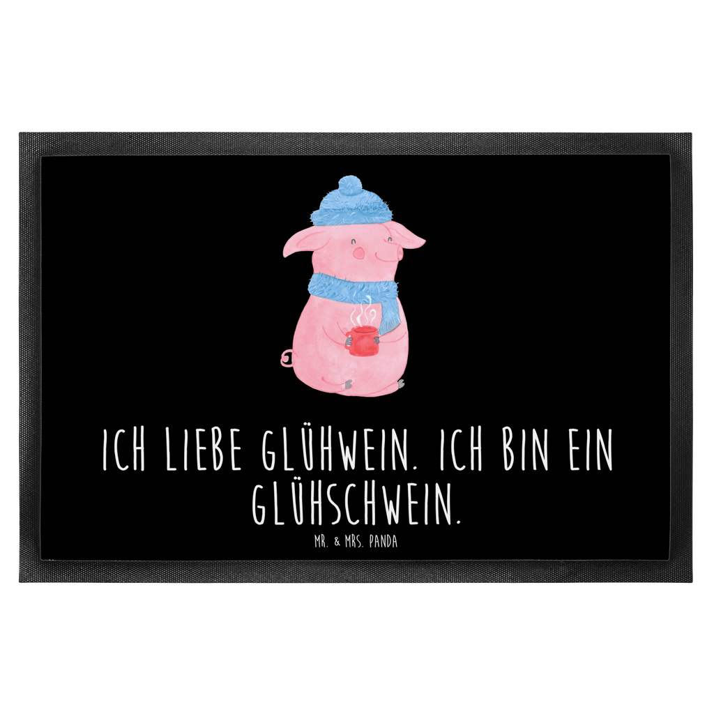 Fußmatte Glühschwein Glühschwein, Glühwein, Weihnachtsmarkt, Punsch Türvorleger, Schmutzmatte, Fußabtreter, Matte, Schmutzfänger, Fußabstreifer, Schmutzfangmatte, Türmatte, Motivfußmatte,  Haustürmatte, Vorleger  Winter, Weihnachten, Weihnachtsdeko, Nikolaus, Advent, Heiligabend, Wintermotiv