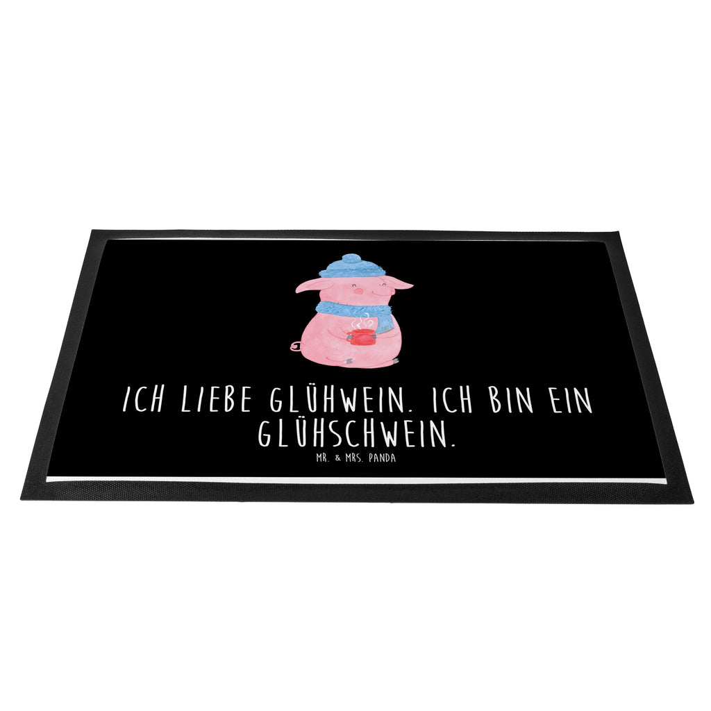 Fußmatte Glühschwein Glühschwein, Glühwein, Weihnachtsmarkt, Punsch Türvorleger, Schmutzmatte, Fußabtreter, Matte, Schmutzfänger, Fußabstreifer, Schmutzfangmatte, Türmatte, Motivfußmatte,  Haustürmatte, Vorleger  Winter, Weihnachten, Weihnachtsdeko, Nikolaus, Advent, Heiligabend, Wintermotiv