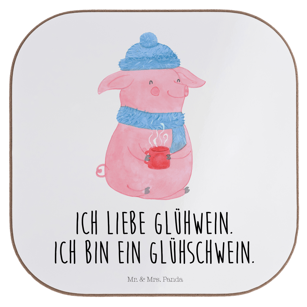 Quadratische Untersetzer Glühschwein Bierdeckel, Glasuntersetzer, Untersetzer Gläser, Getränkeuntersetzer, Winter, Weihnachten, Weihnachtsdeko, Nikolaus, Advent, Heiligabend, Wintermotiv, Glühschwein, Glühwein, Weihnachtsmarkt, Punsch