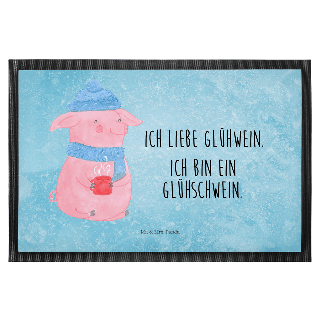 Fußmatte Glühschwein Glühschwein, Glühwein, Weihnachtsmarkt, Punsch Türvorleger, Schmutzmatte, Fußabtreter, Matte, Schmutzfänger, Fußabstreifer, Schmutzfangmatte, Türmatte, Motivfußmatte,  Haustürmatte, Vorleger  Winter, Weihnachten, Weihnachtsdeko, Nikolaus, Advent, Heiligabend, Wintermotiv