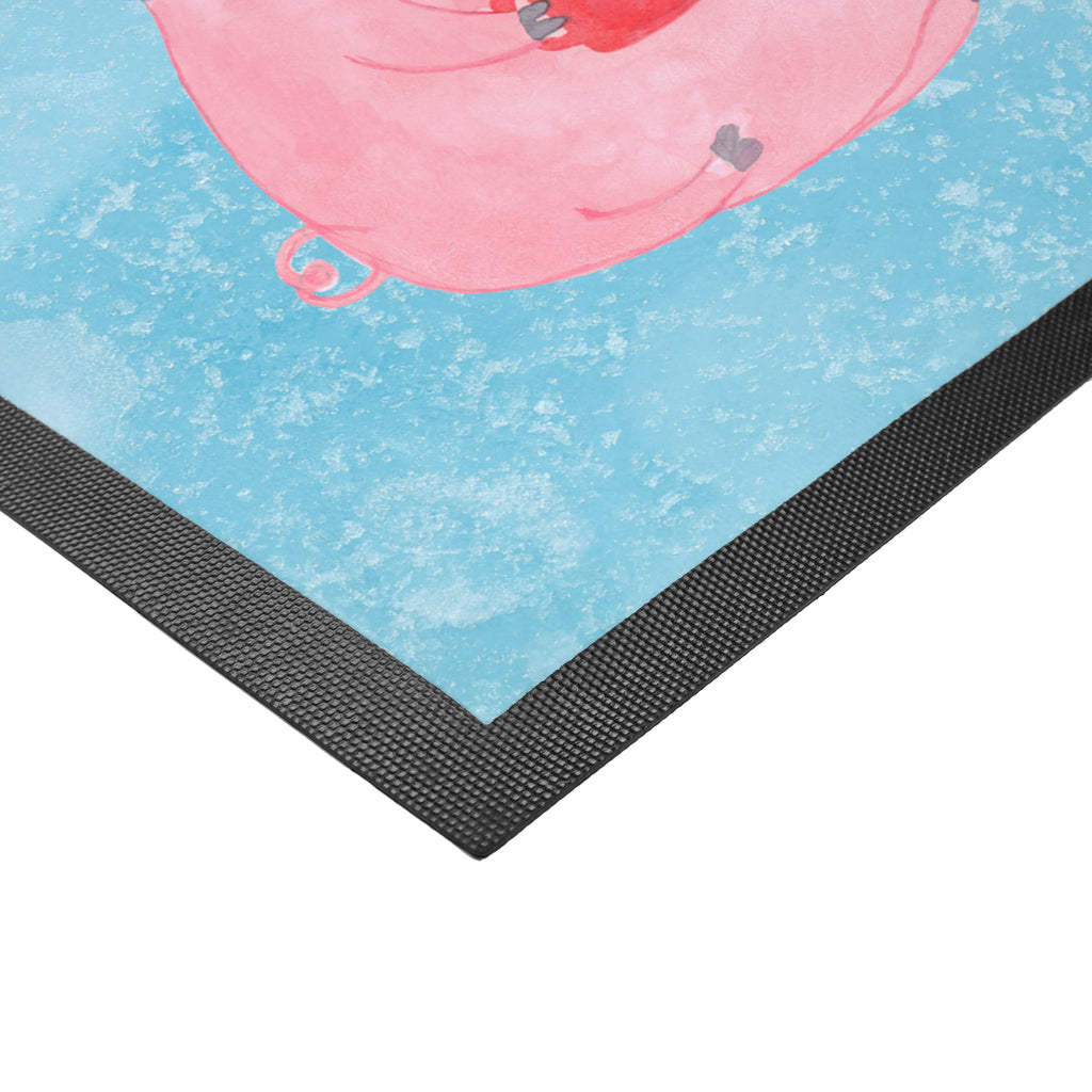 Fußmatte Glühschwein Glühschwein, Glühwein, Weihnachtsmarkt, Punsch Türvorleger, Schmutzmatte, Fußabtreter, Matte, Schmutzfänger, Fußabstreifer, Schmutzfangmatte, Türmatte, Motivfußmatte,  Haustürmatte, Vorleger  Winter, Weihnachten, Weihnachtsdeko, Nikolaus, Advent, Heiligabend, Wintermotiv