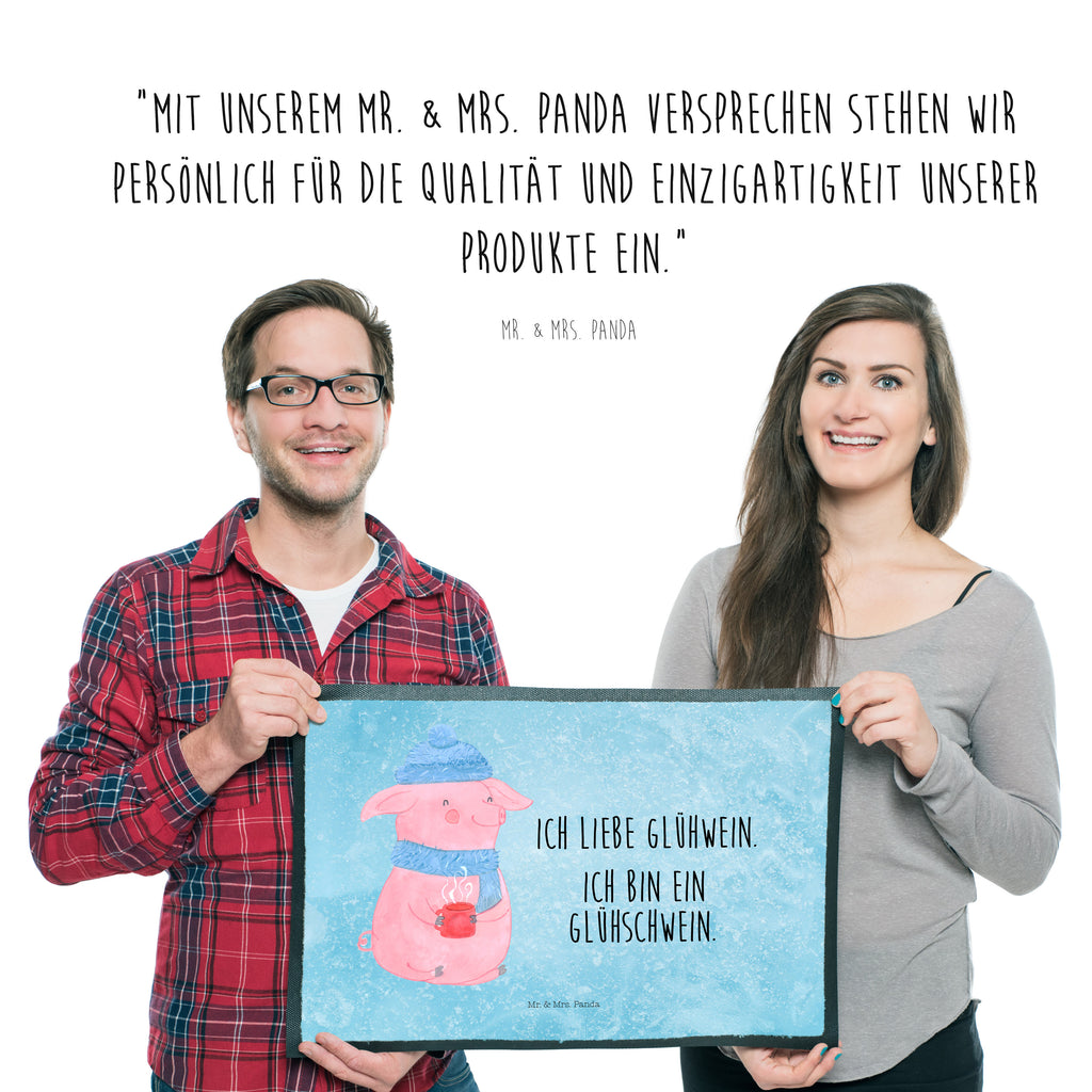 Fußmatte Glühschwein Glühschwein, Glühwein, Weihnachtsmarkt, Punsch Türvorleger, Schmutzmatte, Fußabtreter, Matte, Schmutzfänger, Fußabstreifer, Schmutzfangmatte, Türmatte, Motivfußmatte,  Haustürmatte, Vorleger  Winter, Weihnachten, Weihnachtsdeko, Nikolaus, Advent, Heiligabend, Wintermotiv