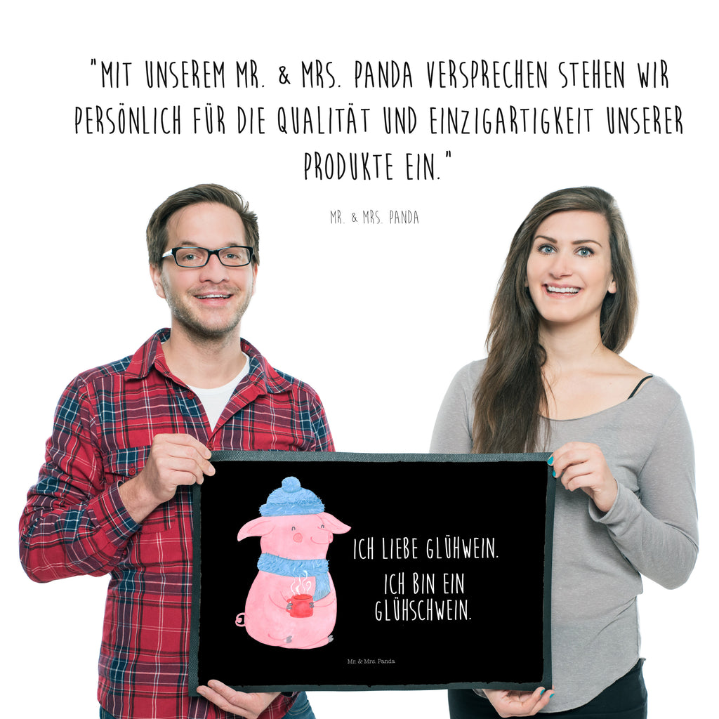 Fußmatte Glühschwein Glühschwein, Glühwein, Weihnachtsmarkt, Punsch Türvorleger, Schmutzmatte, Fußabtreter, Matte, Schmutzfänger, Fußabstreifer, Schmutzfangmatte, Türmatte, Motivfußmatte,  Haustürmatte, Vorleger  Winter, Weihnachten, Weihnachtsdeko, Nikolaus, Advent, Heiligabend, Wintermotiv