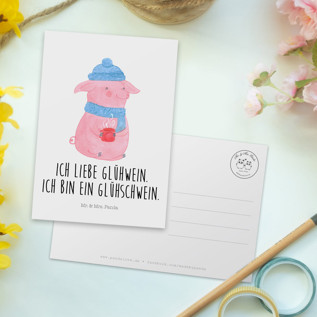 Postkarte Glühschwein Geschenkkarte, Grußkarte, Karte, Einladung, Ansichtskarte, Geburtstagskarte, Einladungskarte, Dankeskarte, Winter, Weihnachten, Weihnachtsdeko, Nikolaus, Advent, Heiligabend, Wintermotiv, Glühschwein, Glühwein, Weihnachtsmarkt, Punsch