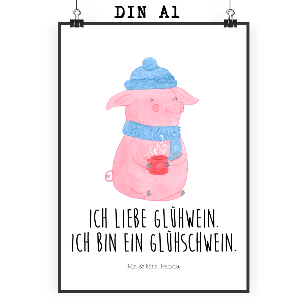 Poster Glühschwein Poster, Wandposter, Bild, Wanddeko, Küchenposter, Kinderposter, Wanddeko Bild, Raumdekoration, Wanddekoration, Handgemaltes Poster, Mr. & Mrs. Panda Poster, Designposter, Kunstdruck, Posterdruck, Winter, Weihnachten, Weihnachtsdeko, Nikolaus, Advent, Heiligabend, Wintermotiv, Glühschwein, Glühwein, Weihnachtsmarkt, Punsch