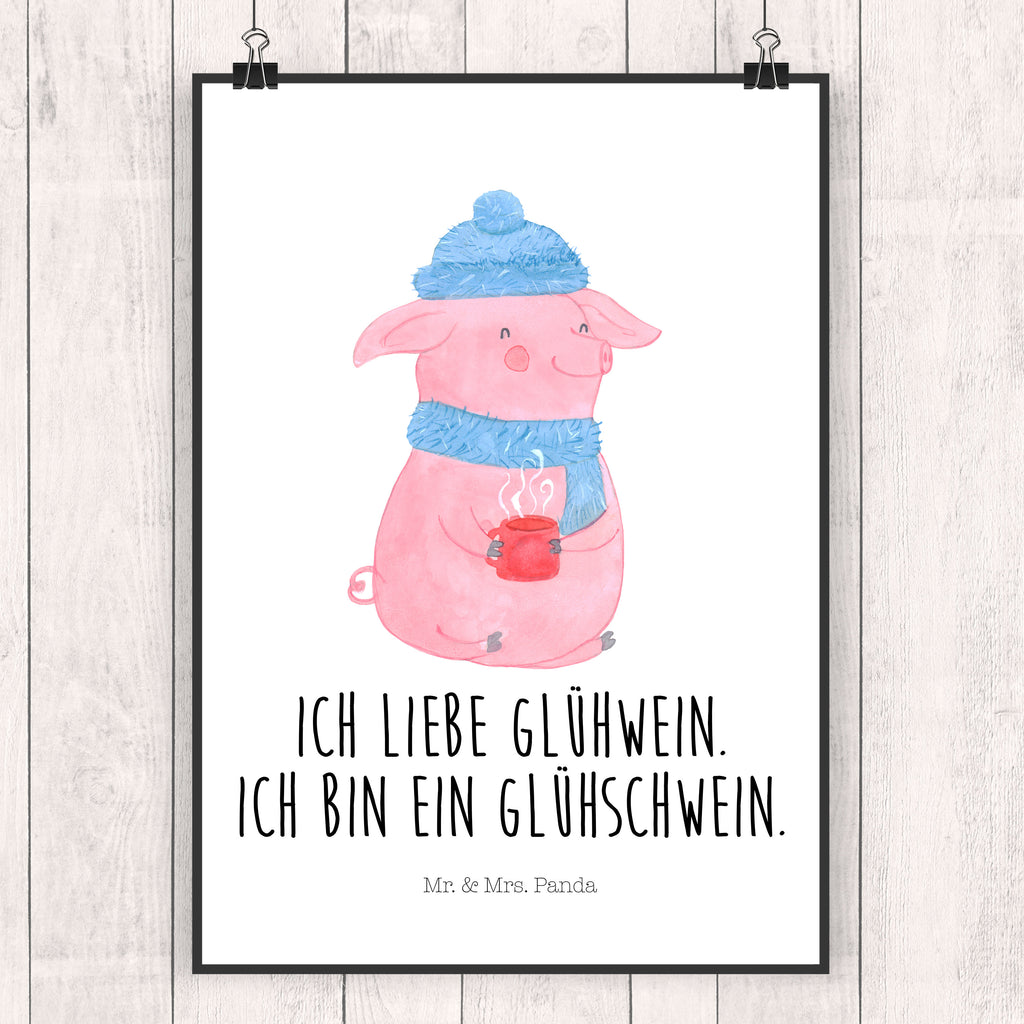 Poster Glühschwein Poster, Wandposter, Bild, Wanddeko, Küchenposter, Kinderposter, Wanddeko Bild, Raumdekoration, Wanddekoration, Handgemaltes Poster, Mr. & Mrs. Panda Poster, Designposter, Kunstdruck, Posterdruck, Winter, Weihnachten, Weihnachtsdeko, Nikolaus, Advent, Heiligabend, Wintermotiv, Glühschwein, Glühwein, Weihnachtsmarkt, Punsch