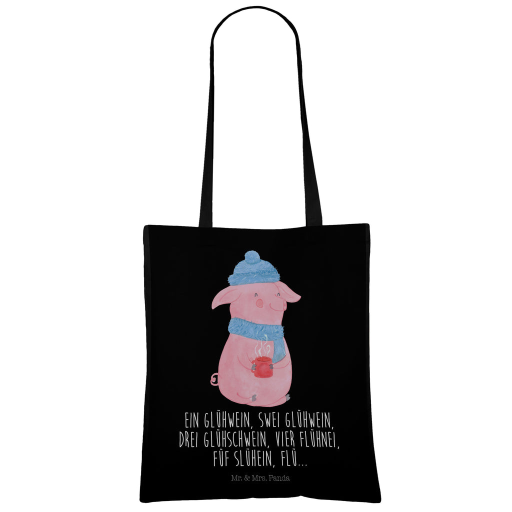 Tragetasche Lallelndes Glühschwein Beuteltasche, Beutel, Einkaufstasche, Jutebeutel, Stoffbeutel, Winter, Weihnachten, Weihnachtsdeko, Nikolaus, Advent, Heiligabend, Wintermotiv, Glühwein, Betrunken, Weihnachtsmarkt, Spruch