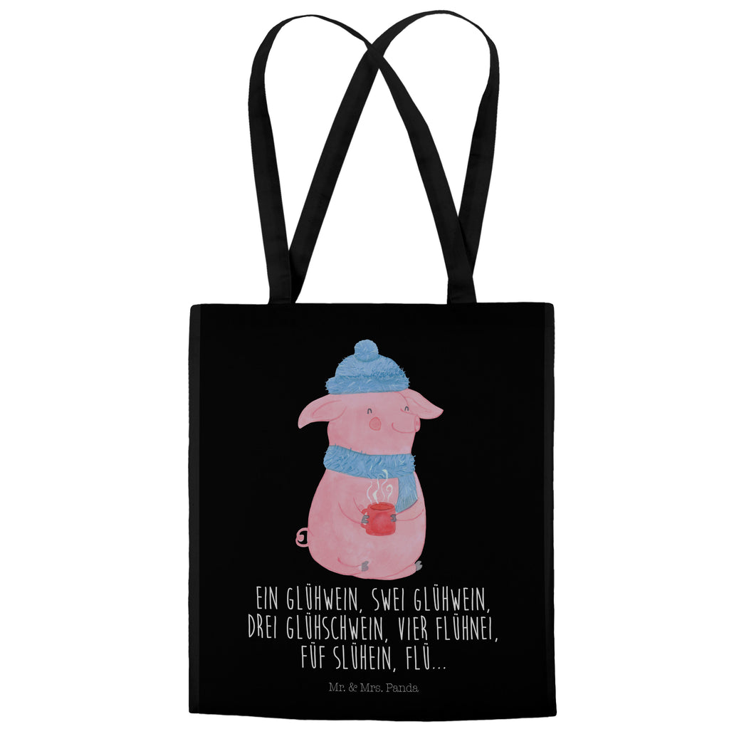 Tragetasche Lallelndes Glühschwein Beuteltasche, Beutel, Einkaufstasche, Jutebeutel, Stoffbeutel, Winter, Weihnachten, Weihnachtsdeko, Nikolaus, Advent, Heiligabend, Wintermotiv, Glühwein, Betrunken, Weihnachtsmarkt, Spruch