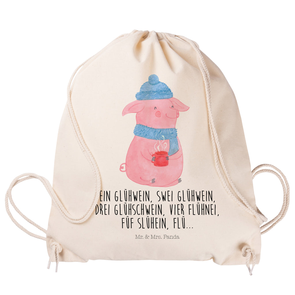 Sportbeutel Lallelndes Glühschwein Turnbeutel, Beutel, Sporttasche, Tasche, Stoffbeutel, Winter, Weihnachten, Weihnachtsdeko, Nikolaus, Advent, Heiligabend, Wintermotiv, Glühwein, Betrunken, Weihnachtsmarkt, Spruch