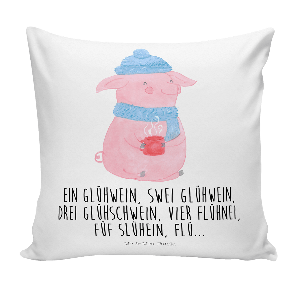 40x40 Kissen Lallelndes Glühschwein Kissenhülle, Kopfkissen, Sofakissen, Dekokissen, Motivkissen, Winter, Weihnachten, Weihnachtsdeko, Nikolaus, Advent, Heiligabend, Wintermotiv, Glühwein, Betrunken, Weihnachtsmarkt, Spruch