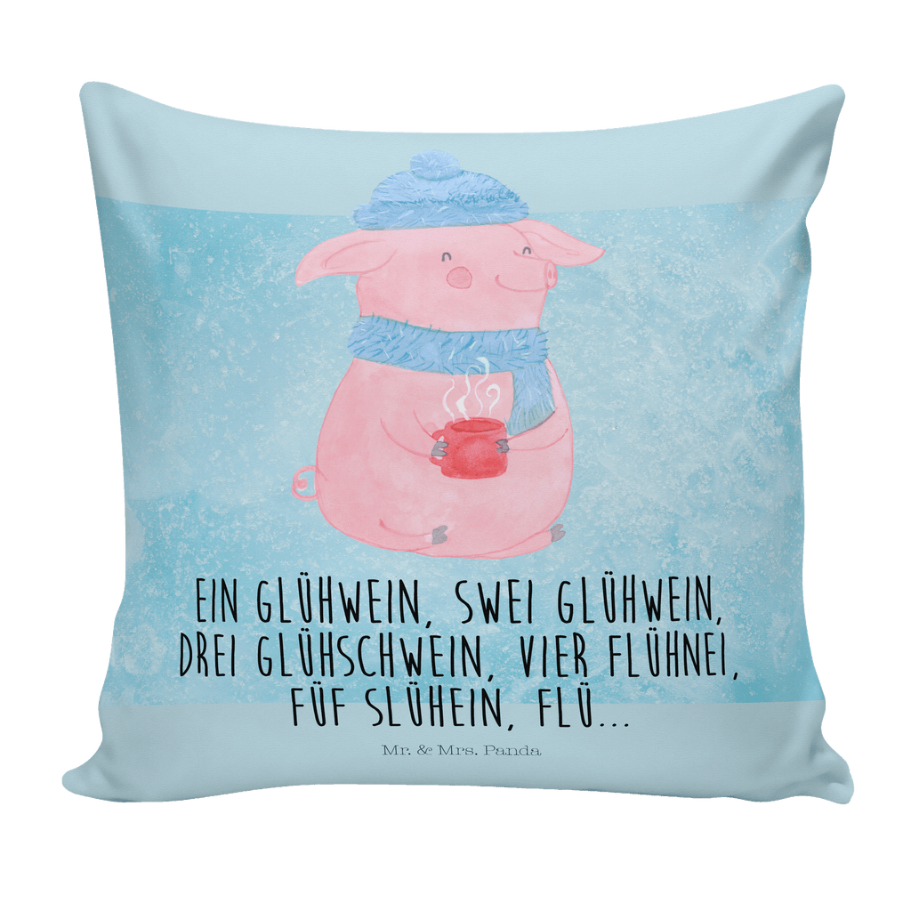 40x40 Kissen Lallelndes Glühschwein Kissenhülle, Kopfkissen, Sofakissen, Dekokissen, Motivkissen, Winter, Weihnachten, Weihnachtsdeko, Nikolaus, Advent, Heiligabend, Wintermotiv, Glühwein, Betrunken, Weihnachtsmarkt, Spruch