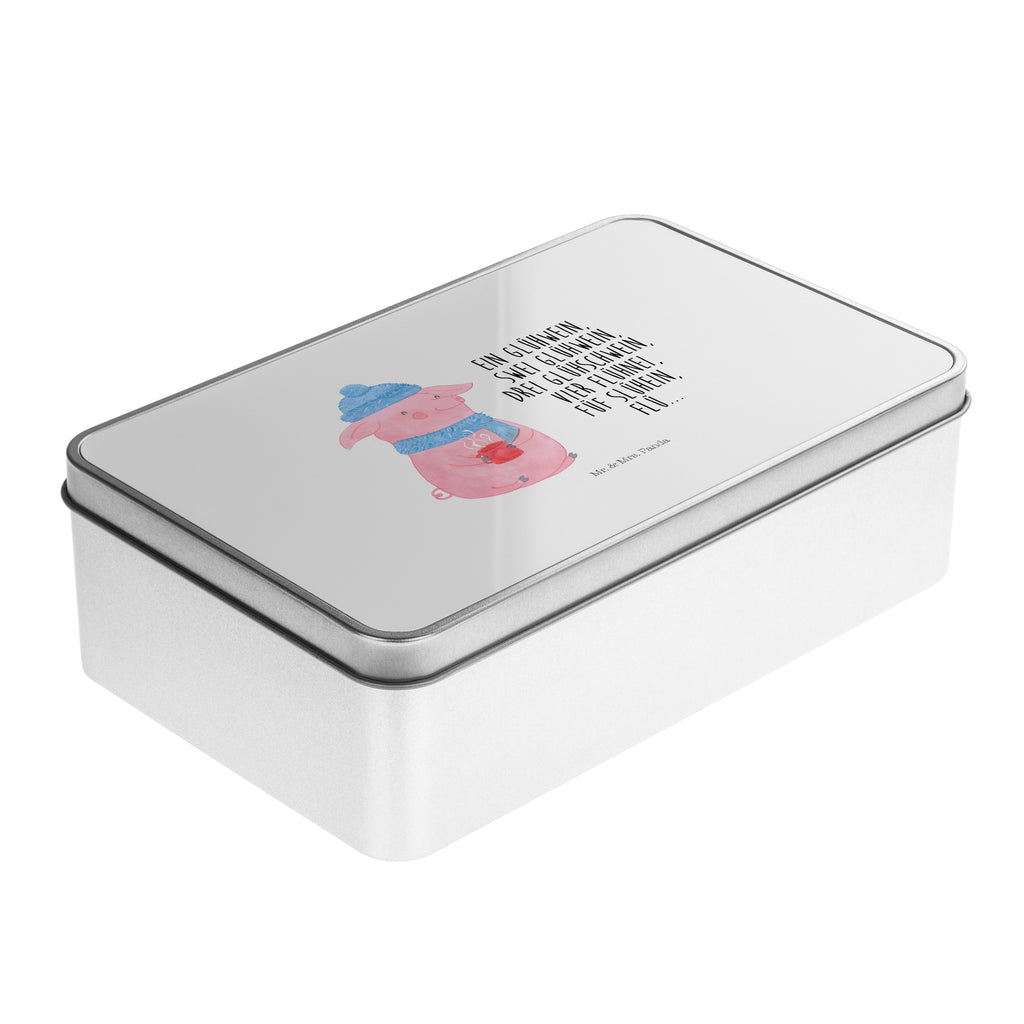Metalldose rechteckig Lallelndes Glühschwein Blechdose, Metalldose, Blechbox, Container, Keksdose, Vorratsdose, Vorratsbox, Döschen, Versperbox, Vesperdose, Aufbewahrungsdose, Aufbewahrungsbox, Aluminiumdose, Dose, Winter, Weihnachten, Weihnachtsdeko, Nikolaus, Advent, Heiligabend, Wintermotiv, Glühwein, Betrunken, Weihnachtsmarkt, Spruch