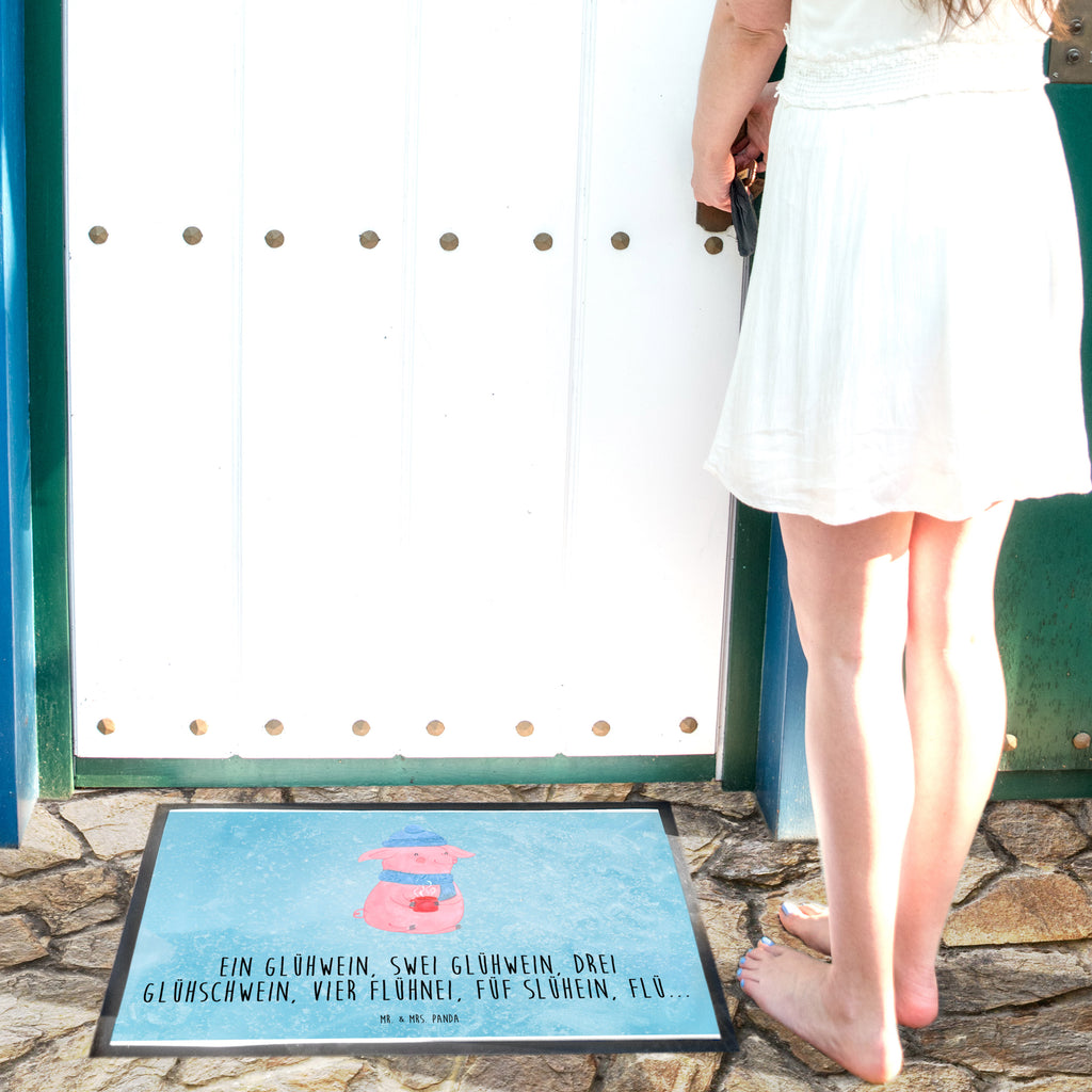 Fußmatte Lallelndes Glühschwein Türvorleger, Schmutzmatte, Fußabtreter, Matte, Schmutzfänger, Fußabstreifer, Schmutzfangmatte, Türmatte, Motivfußmatte, Haustürmatte, Vorleger, Winter, Weihnachten, Weihnachtsdeko, Nikolaus, Advent, Heiligabend, Wintermotiv, Glühwein, Betrunken, Weihnachtsmarkt, Spruch