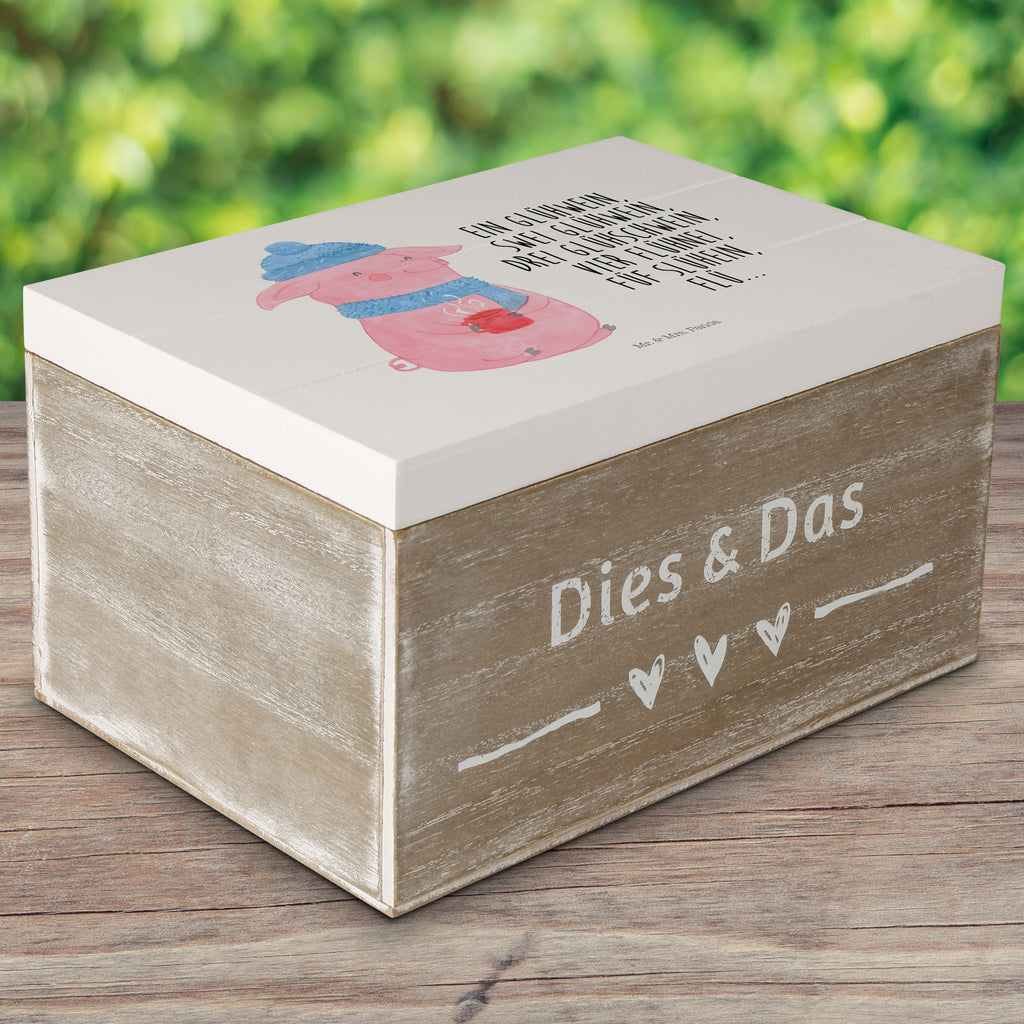 Holzkiste Lallelndes Glühschwein Holzkiste, Kiste, Schatzkiste, Truhe, Schatulle, XXL, Erinnerungsbox, Erinnerungskiste, Dekokiste, Aufbewahrungsbox, Winter, Weihnachten, Weihnachtsdeko, Nikolaus, Advent, Heiligabend, Wintermotiv, Glühwein, Betrunken, Weihnachtsmarkt, Spruch