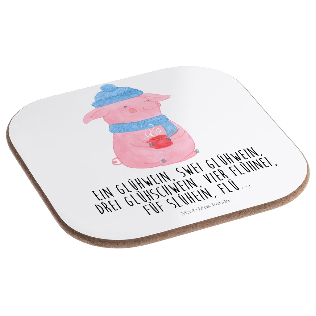 Quadratische Untersetzer Lallelndes Glühschwein Bierdeckel, Glasuntersetzer, Untersetzer Gläser, Getränkeuntersetzer, Winter, Weihnachten, Weihnachtsdeko, Nikolaus, Advent, Heiligabend, Wintermotiv, Glühwein, Betrunken, Weihnachtsmarkt, Spruch