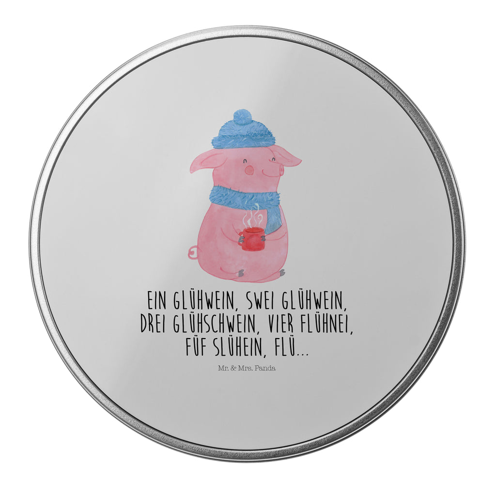 Blechdose rund Lallelndes Glühschwein Metalldose, Keksdose, Dose, Vorratsdose, Geschenkbox, Winter, Weihnachten, Weihnachtsdeko, Nikolaus, Advent, Heiligabend, Wintermotiv, Glühwein, Betrunken, Weihnachtsmarkt, Spruch