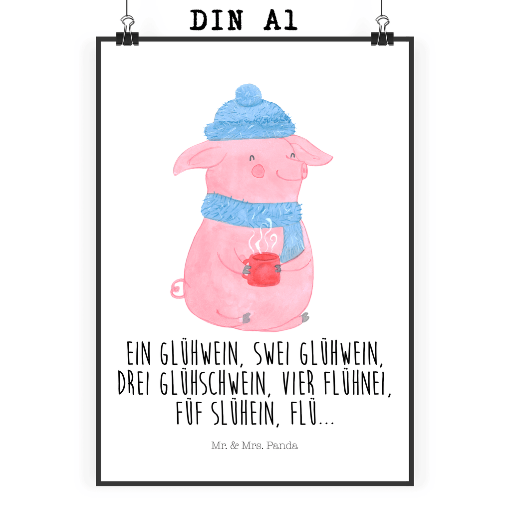 Poster Lallelndes Glühschwein Poster, Wandposter, Bild, Wanddeko, Küchenposter, Kinderposter, Wanddeko Bild, Raumdekoration, Wanddekoration, Handgemaltes Poster, Mr. & Mrs. Panda Poster, Designposter, Kunstdruck, Posterdruck, Winter, Weihnachten, Weihnachtsdeko, Nikolaus, Advent, Heiligabend, Wintermotiv, Glühwein, Betrunken, Weihnachtsmarkt, Spruch