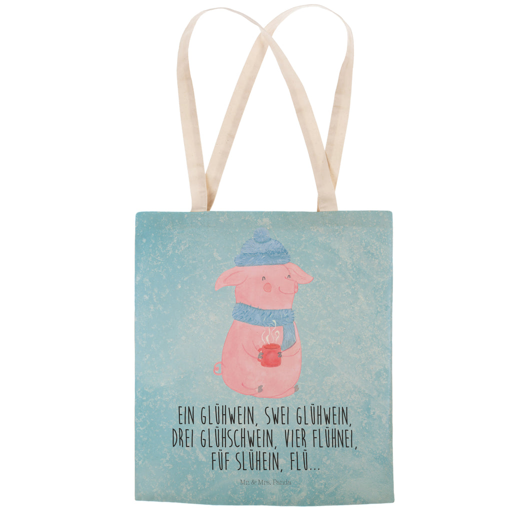 Einkaufstasche Lallelndes Glühschwein Tragetasche, Tasche, Beutel, Stofftasche, Baumwolltasche, Umhängetasche, Shopper, Winter, Weihnachten, Weihnachtsdeko, Nikolaus, Advent, Heiligabend, Wintermotiv, Glühwein, Betrunken, Weihnachtsmarkt, Spruch