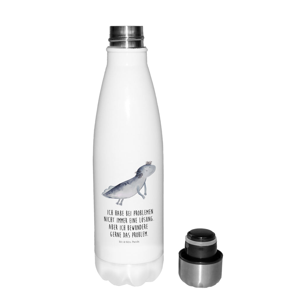 Thermosflasche Axolotl schwimmt Isolierflasche, Thermoflasche, Trinkflasche, Thermos, Edelstahl, Axolotl, Molch, Axolot, Schwanzlurch, Lurch, Lurche, Problem, Probleme, Lösungen, Motivation