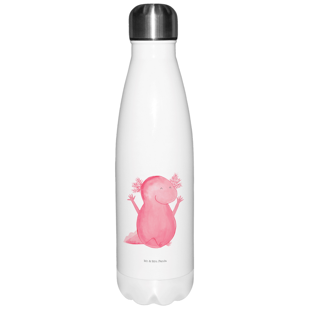 Thermosflasche Axolotl Hurra Isolierflasche, Thermoflasche, Trinkflasche, Thermos, Edelstahl, Axolotl, Molch, Axolot, Schwanzlurch, Lurch, Lurche, fröhlich, Spaß, Freude, Motivation, Zufriedenheit