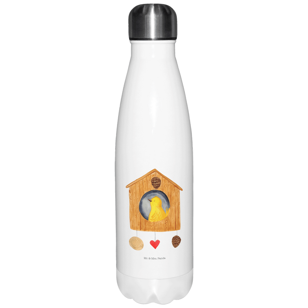 Thermosflasche Vogelhaus sweet Home Isolierflasche, Thermoflasche, Trinkflasche, Thermos, Edelstahl, Tiermotive, Gute Laune, lustige Sprüche, Tiere, Vogelhaus, Vogel, Home sweet Home, Einzug, Umzug, Geschenk, Einzugsgeschenk, Hausbau, Haus