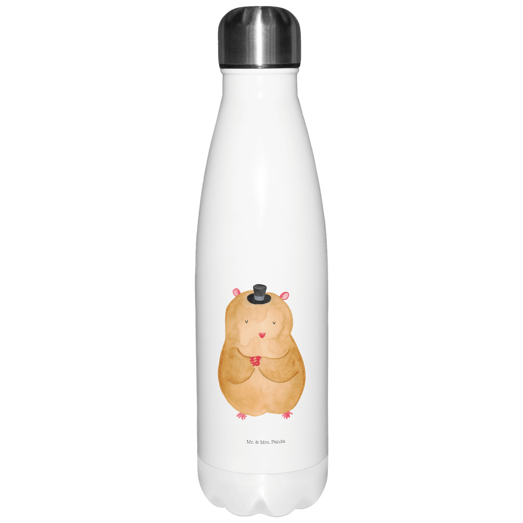 Thermosflasche Hamster mit Hut Isolierflasche, Thermoflasche, Trinkflasche, Thermos, Edelstahl, Tiermotive, Gute Laune, lustige Sprüche, Tiere, Hamster, Hut, Magier, Zylinder, Zwerghamster, Zauberer, Houdini
