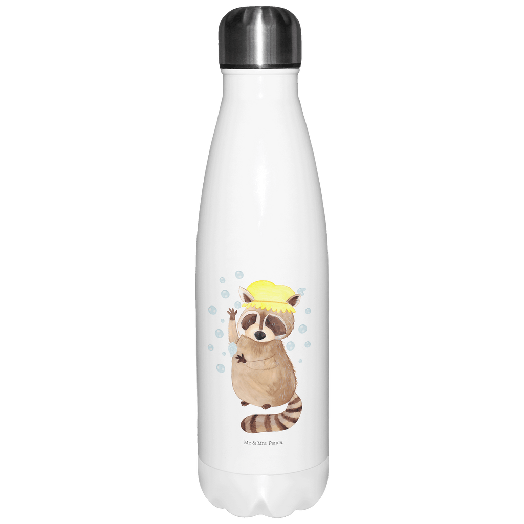 Thermosflasche Waschbär Isolierflasche, Thermoflasche, Trinkflasche, Thermos, Edelstahl, Tiermotive, Gute Laune, lustige Sprüche, Tiere, Waschbär, Tagträumen, Plan, Fröhlich, waschen, Seifenblasen