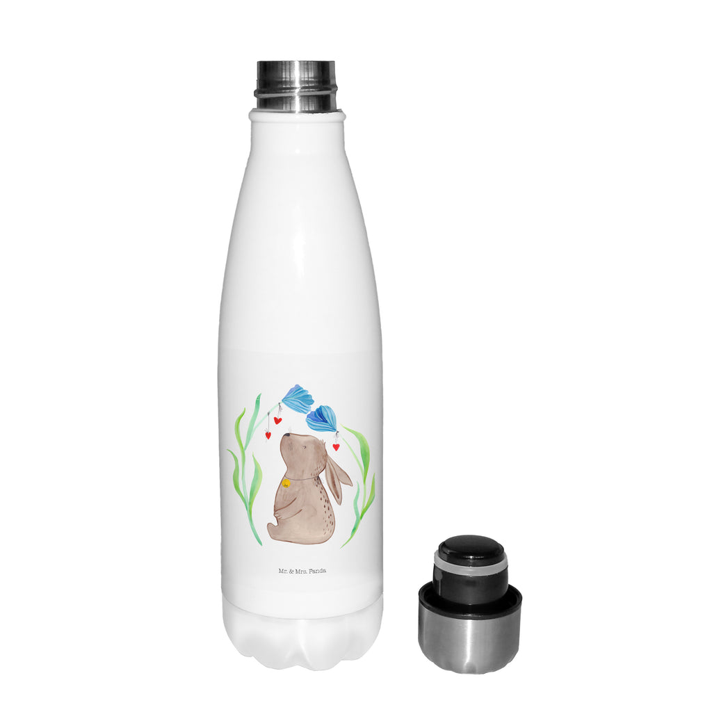 Thermosflasche Hase Blume Isolierflasche, Thermoflasche, Trinkflasche, Thermos, Edelstahl, Ostern, Osterhase, Ostergeschenke, Osternest, Osterdeko, Geschenk zu Ostern, Hase, Kaninchen, Kind, Taufe, Taufgeschenk, Geburt, Schwangerschaft, erstes Kind, Kindergeburtstag, Geburtstag, Hoffnung, Träume