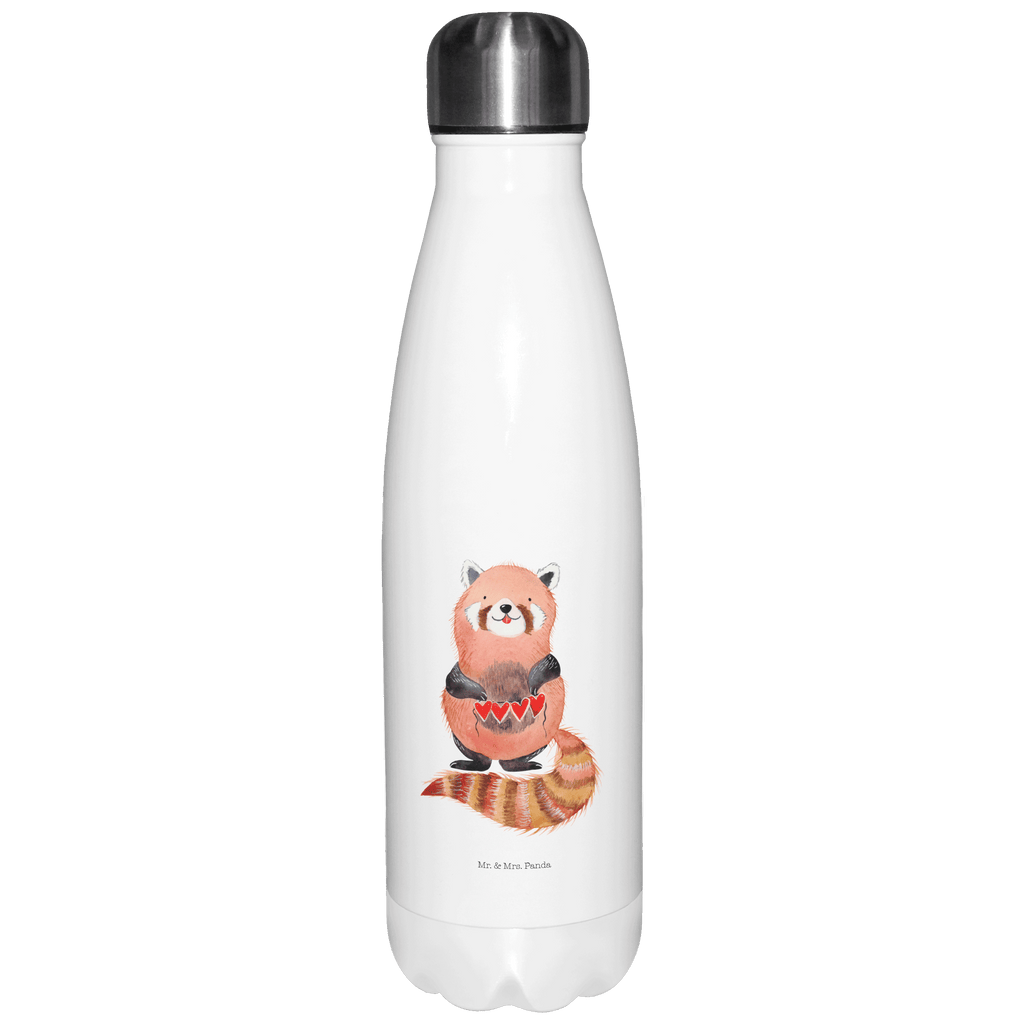 Thermosflasche Roter Panda Isolierflasche, Thermoflasche, Trinkflasche, Thermos, Edelstahl, Tiermotive, Gute Laune, lustige Sprüche, Tiere, Panda, Liebe, Rot, Herz, Liebling, Lieblingsmensch