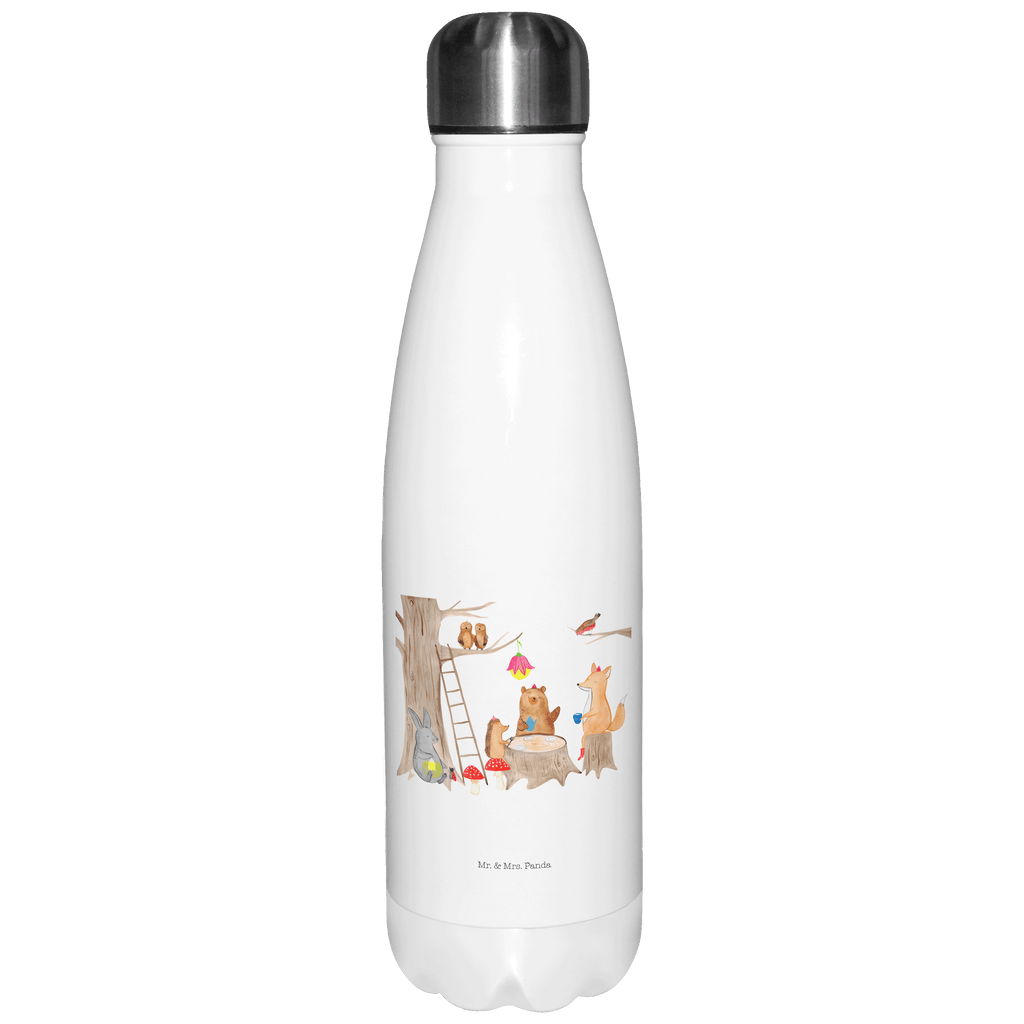 Thermosflasche Waldtiere Picknick Isolierflasche, Thermoflasche, Trinkflasche, Thermos, Edelstahl, Tiermotive, Gute Laune, lustige Sprüche, Tiere, Waldtiere, Picknick, Wald, Fuchs, Hase, Igel, Maus, Eichhörnchen