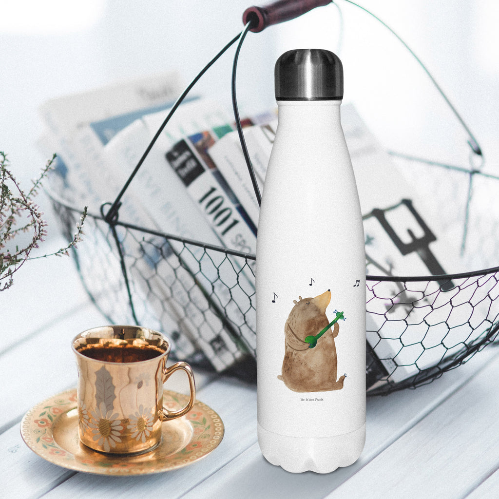 Thermosflasche Bär Lied Isolierflasche, Thermoflasche, Trinkflasche, Thermos, Edelstahl, Bär, Teddy, Teddybär, Bärchen, Bear, Liebeslied, Lied, Song, Valentinstag, Valentine, Geschenk, Partner, Liebe, Freundin, Frau, Herz, Spruch